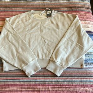 Women’s tentree oversized cropped tree-fleece sweatshirt, size XL, pale oak/tan